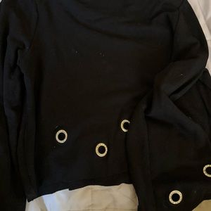 Zara Sweater crop top w/rhinestone grommet details